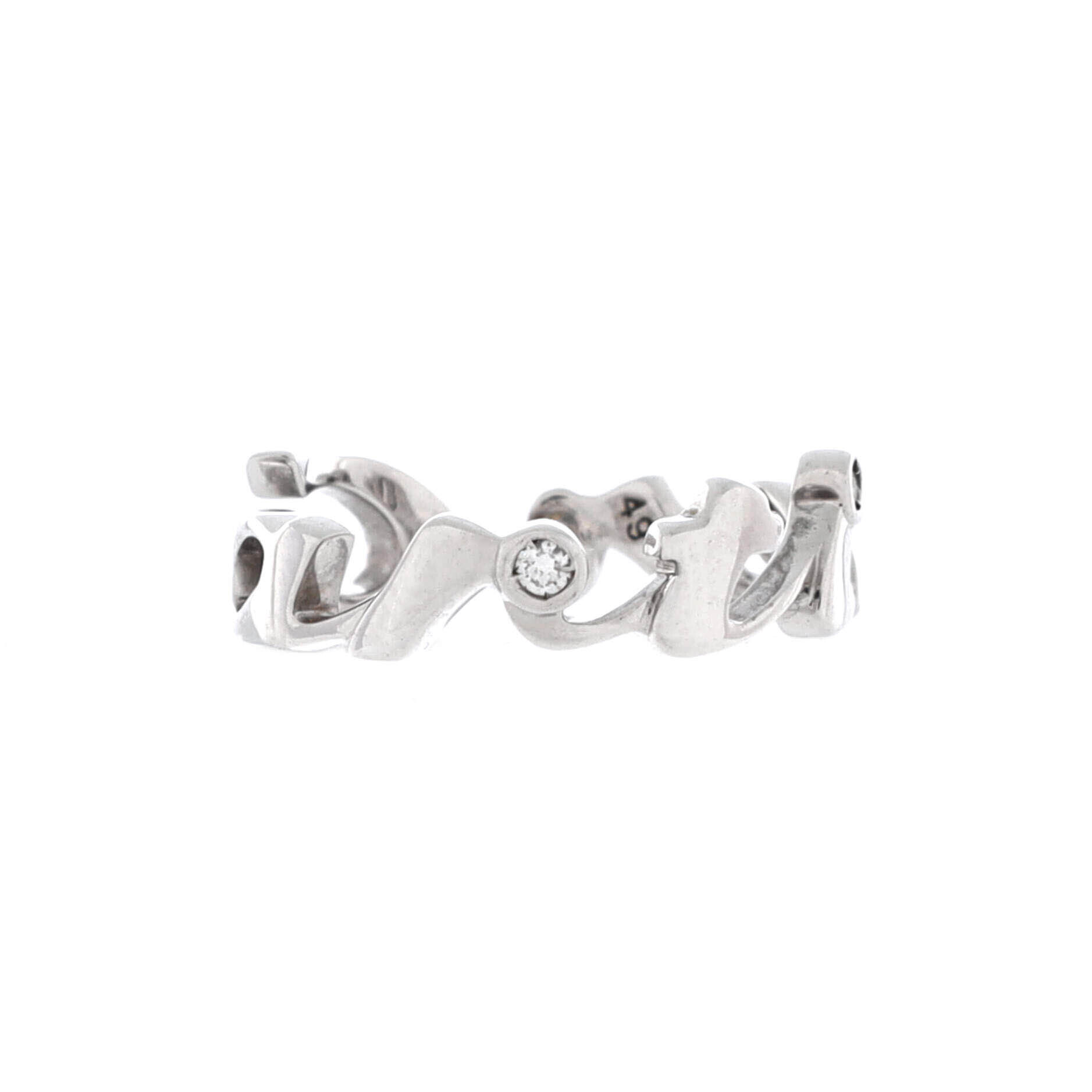 Cartier Signature 3 Diamonds Ring 18k White Gold With Diamonds